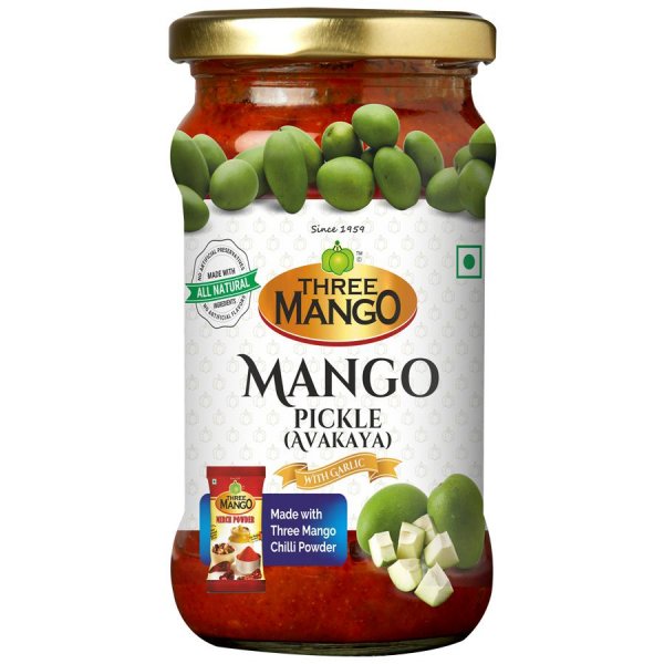 Three Mango Pickle - Mango Avakaya - 300 Gms