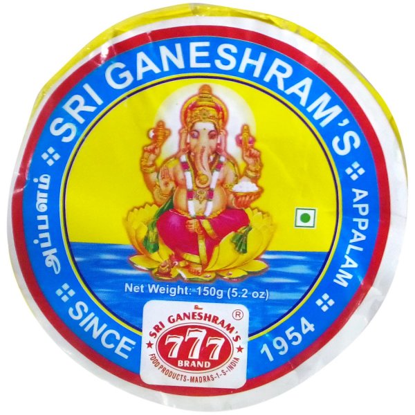 777 Sri Ganeshram&#039;s Papad - No.5 - 200 Gms