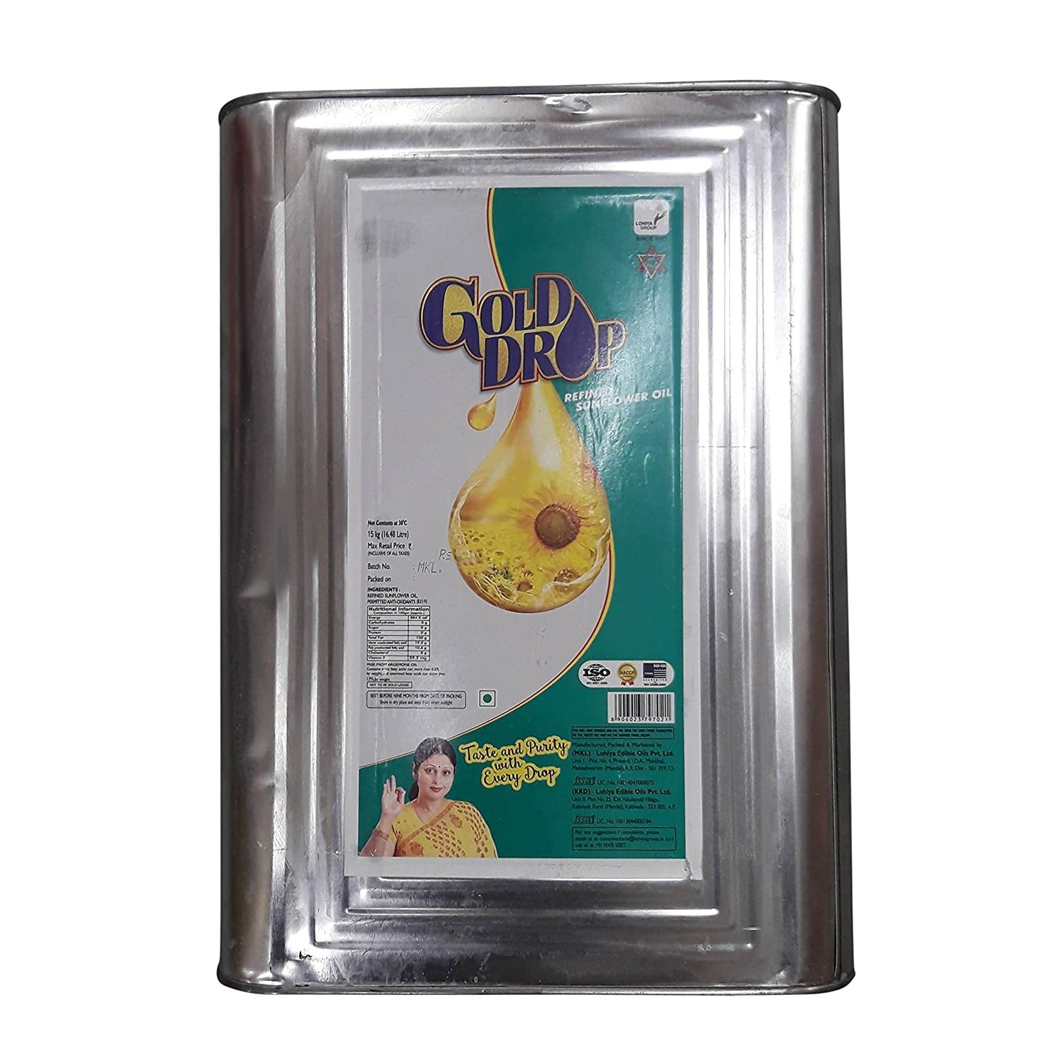 Gold Drop Sunflower Oil 15 Kg (16.5 Lt)