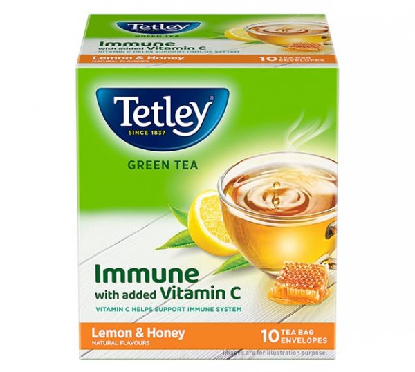 Tetley Green Tea Bags - Lemon & Honey - 10 Tea Bags