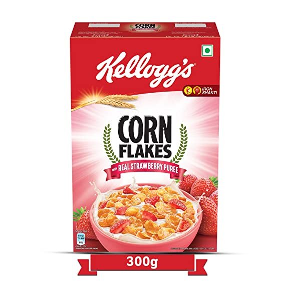 Kelloggs Corn Flakes Real Strawberry Puree - 300 Gms